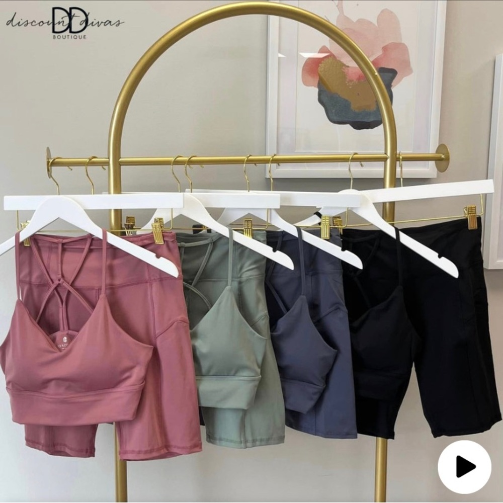 Biker shorts set with matching bra
